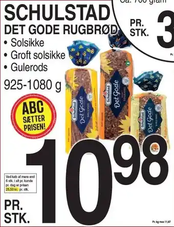 ABC Lavpris SCHULSTAD DET GODE RUGBRØD tilbud