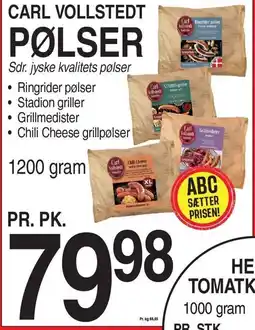 ABC Lavpris CARL VOLLSTEDT PØLSER tilbud
