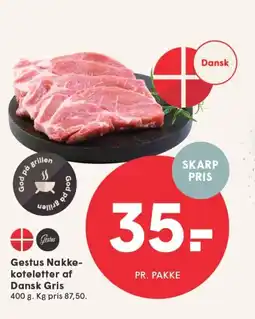 SPAR GESTUS Nakke- koteletter af dansk gris tilbud