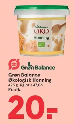 SPAR GRØN BALANCE Økologisk honning tilbud