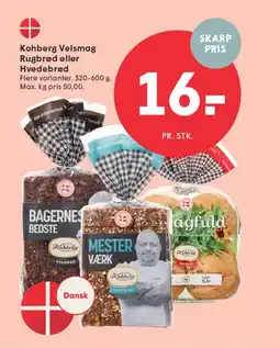 SPAR Kohberg velsmag rugbrød eller hvedebrød tilbud