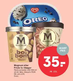 SPAR Magnum eller frisko is i bæger tilbud
