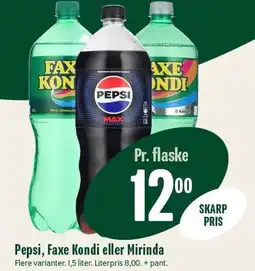 Min Købmand Pepsi, Faxe Kondi eller Mirinda tilbud