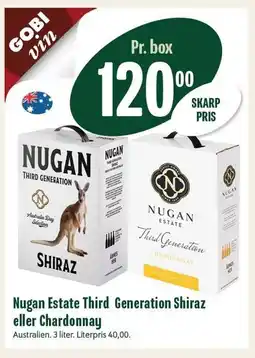 Min Købmand Nugan Estate Third Generation Shiraz eller Chardonnay tilbud