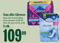 Min Købmand Tena eller Libresse - 3 stk tilbud