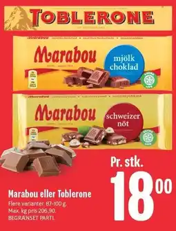 Min Købmand Marabou eller Toblerone tilbud