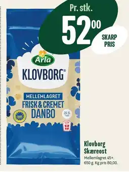 Min Købmand Klovborg Skæreost tilbud