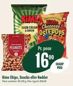 Min Købmand Kims Chips, Snacks eller Nødder tilbud