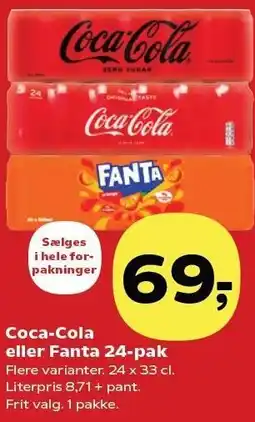 SuperBrugsen Coca-Cola eller Fanta 24-pak tilbud