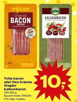 SuperBrugsen Tulip bacon eller Den Grønne Slagter kalkunbacon tilbud