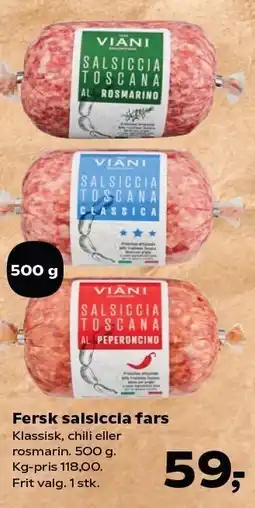SuperBrugsen Fersk salsiccia fars tilbud