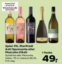 SuperBrugsen Spier PS, Manfredi Asti Spumante eller Moscato d'Asti tilbud