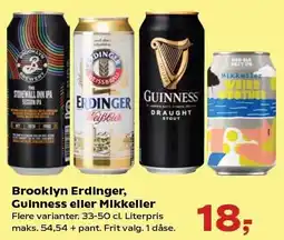 SuperBrugsen Brooklyn Erdinger Guinness eller Mikkeller tilbud