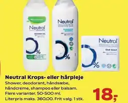 SuperBrugsen Neutral Krops- eller hårpleje tilbud
