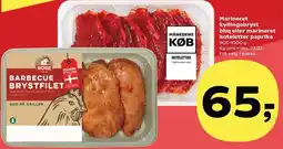 SuperBrugsen Marineret kyllingebryst bbq eller marineret koteletter paprika tilbud