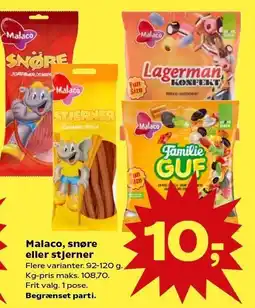 Kvickly Malaco snøre eller stjerner tilbud