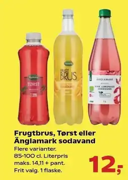 Kvickly Frugtbrus, Tørst eller Änglamark sodavand tilbud