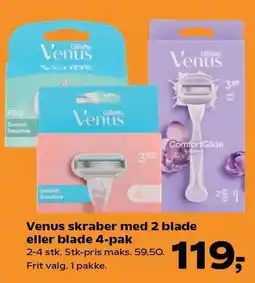 Kvickly Venus skraber med 2 blade eller blade 4-pak tilbud