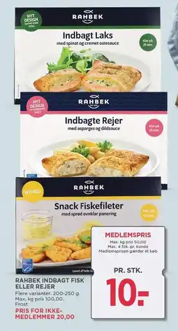 MENY RAHBEK INDBAGT FISK ELLER REJER tilbud