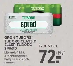MENY GRØN TUBORG, TUBORG CLASSIC ELLER TUBORG SPRØD tilbud