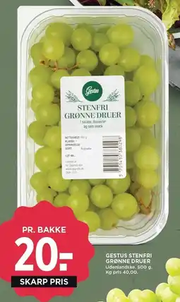 MENY GESTUS STENFRI GRØNNE DRUER tilbud
