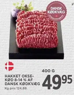 MENY HAKKET OKSEKØD 8-14% AF DANSK KØDKVÆG tilbud