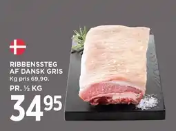 MENY RIBBENSSTEG AF DANSK GRIS tilbud