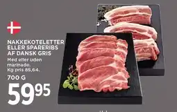 MENY NAKKEKOTELETTER ELLER SPARERIBS AF DANSK GRIS tilbud