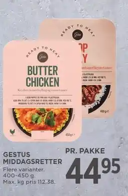 MENY GESTUS MIDDAGSRETTER tilbud