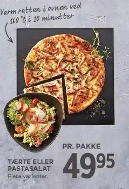 MENY TÆRTE ELLER PASTASALAT tilbud