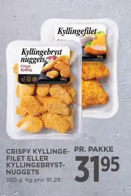 MENY CRISPY KYLLINGEFILET ELLER KYLLINGEBRYSTNUGGETS tilbud
