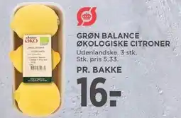 MENY GRØN BALANCE ØKOLOGISKE CITRONER tilbud