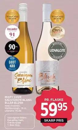 MENY MISTY COVE SAUVIGNON BLANC ELLER BLUSH tilbud