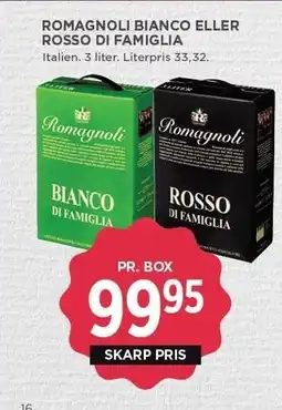 MENY ROMAGNOLI BIANCO ELLER ROSSO DI FAMIGLIA tilbud