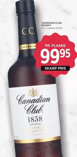 MENY CANADIAN CLUB WHISKY tilbud