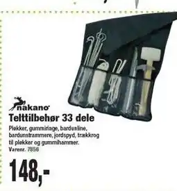 Harald Nyborg Nakano Telttilbehør 33 dele tilbud