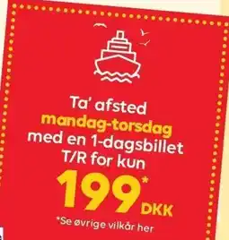 BorderShop Ta' afsted mandag-torsdag med en 1-dagsbillet T/R for kun 199 DKK tilbud
