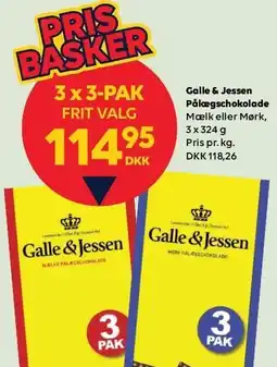 BorderShop Galle & Jessen Pålægschokolade - 3 x 3-PAK tilbud