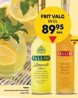BorderShop Pallini Limoncello eller Peachello tilbud