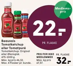SPAR Beauvais Tomatketchup eller Tomatpuré tilbud