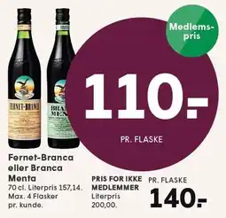 SPAR Fernet-Branca eller Branca Menta tilbud