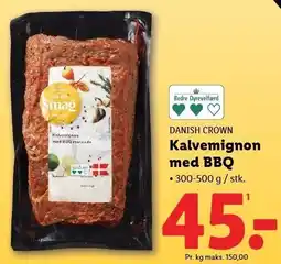 Lidl Kalvemignon med BBQ tilbud