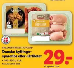 Lidl Danske kyllingespareribs eller -lårfileter tilbud