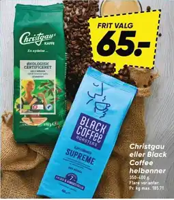 Bilka Christgau eller Black Coffee helbønner tilbud
