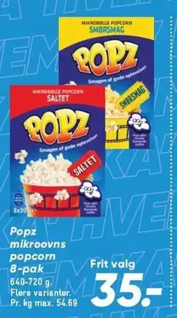Bilka Popz mikroovns popcorn 8-pak tilbud