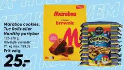 Bilka Marabou cookies, Tuc Rolls eller Nordthy partybar tilbud