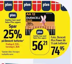 Føtex Spar 25% på Duracell batterier tilbud