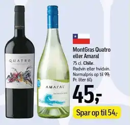 Føtex MontGras Quatro eller Amaral 75 cl tilbud