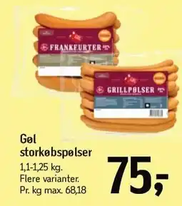 Føtex Gøl storkøbspølser 1,1-1,25 k tilbud