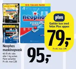 Føtex Neophos maskinopvask 40-70 stk tilbud